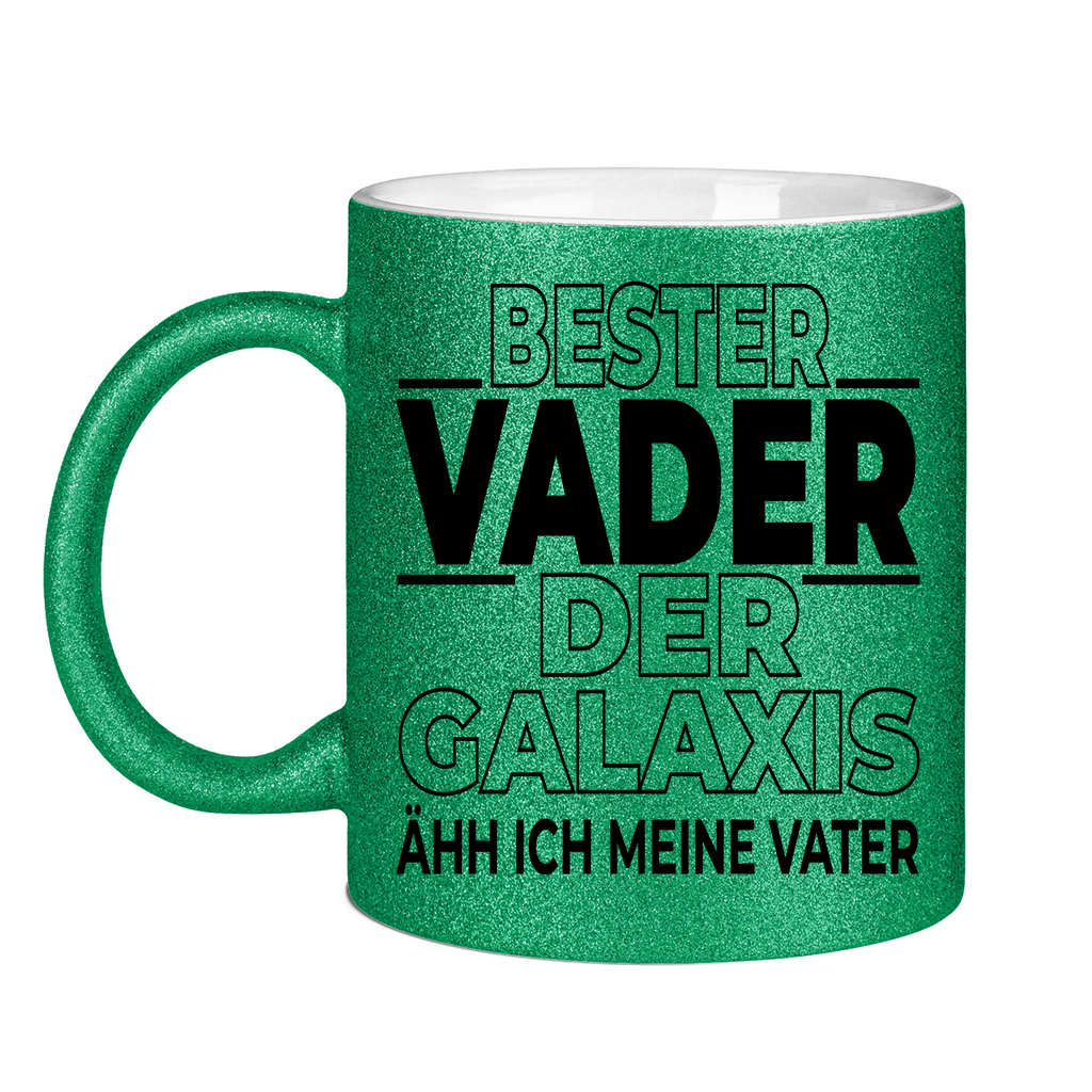 Bester Vader der Galaxis ähh ich meine Vater - Glitzertasse Green Glitter One size