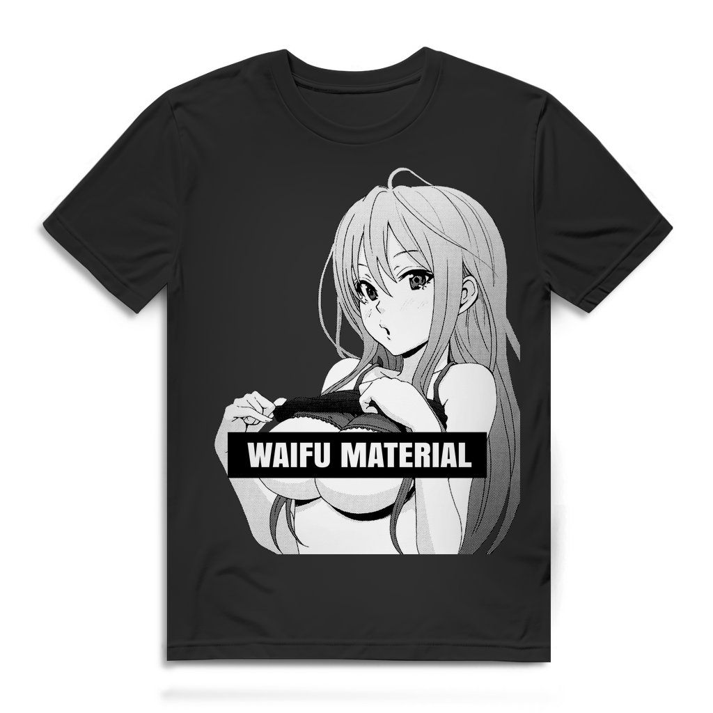 Waifu T-Shirt Herren – Ecchi Style für Anime Fans - Sexy Manga Girl Design Black