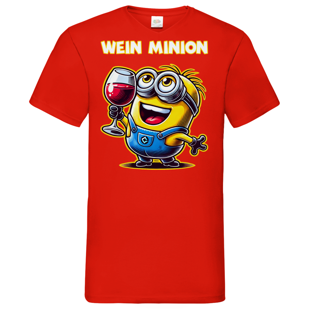 Wein Minion - Herren V-Neck Shirt