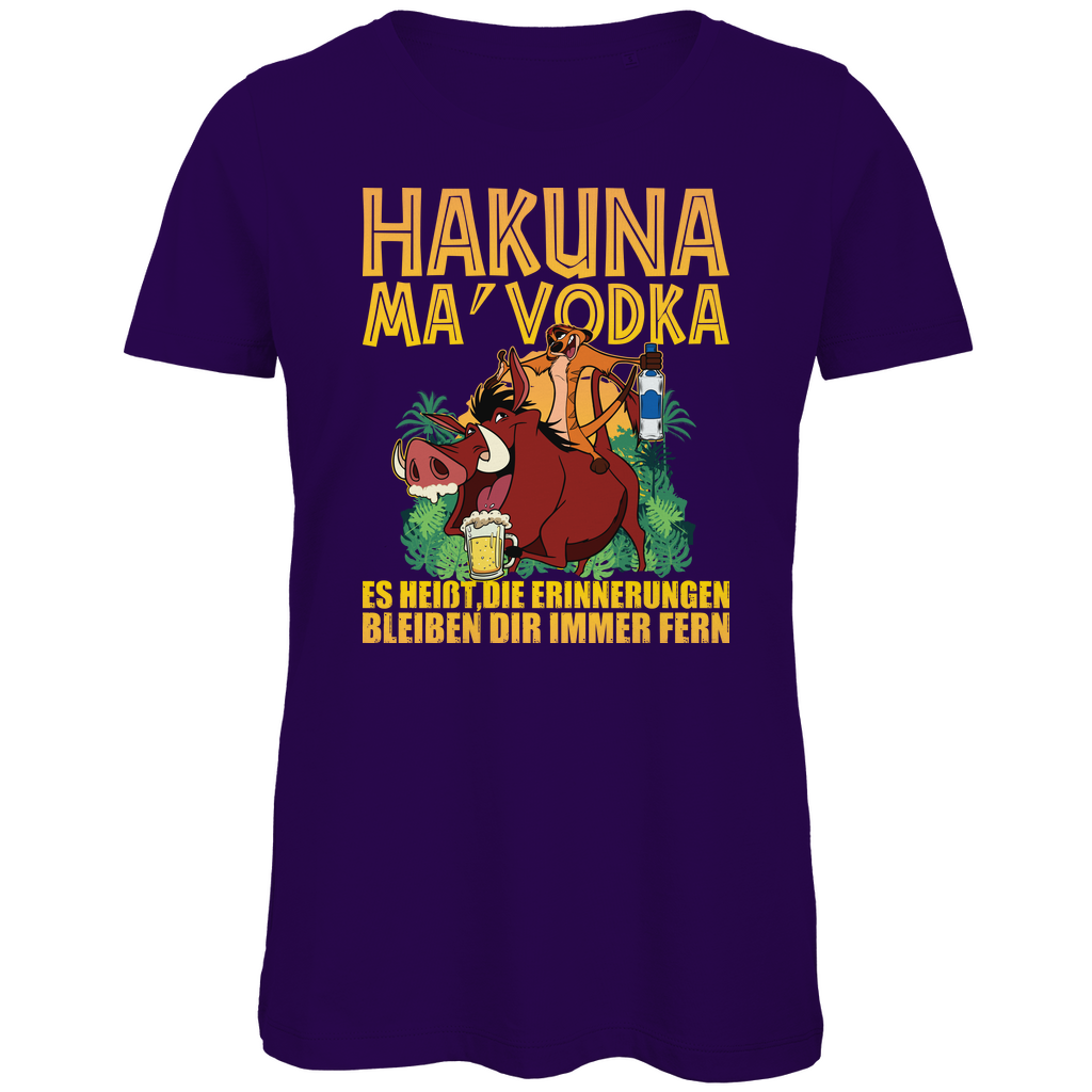 Hakuna Ma Vodka Timon und Pumbaa - Damen Premium Bio T-Shirt Urban Purple