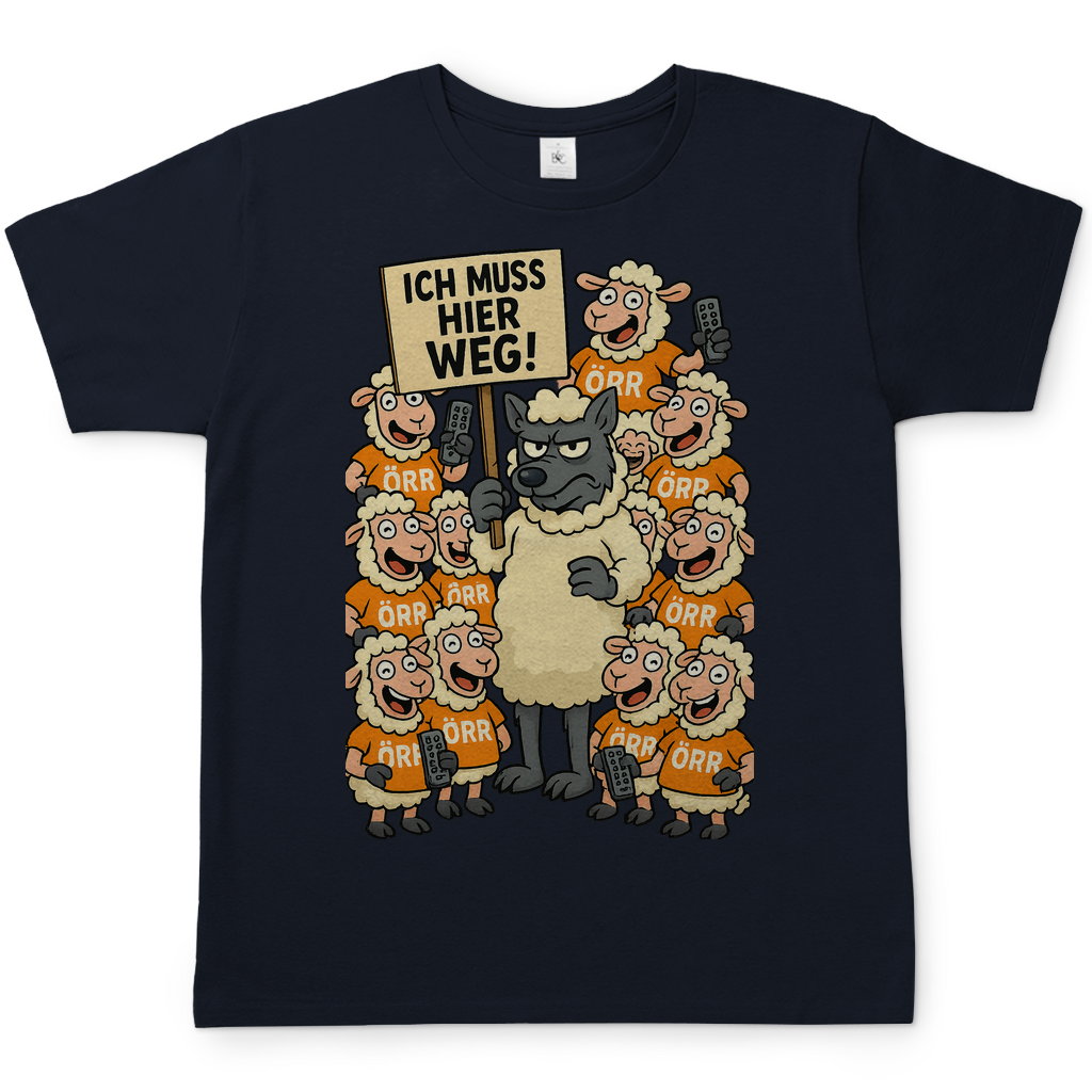 Wolf unter Schlafschafen ich muss hier weg - Herren T-Shirt Navy
