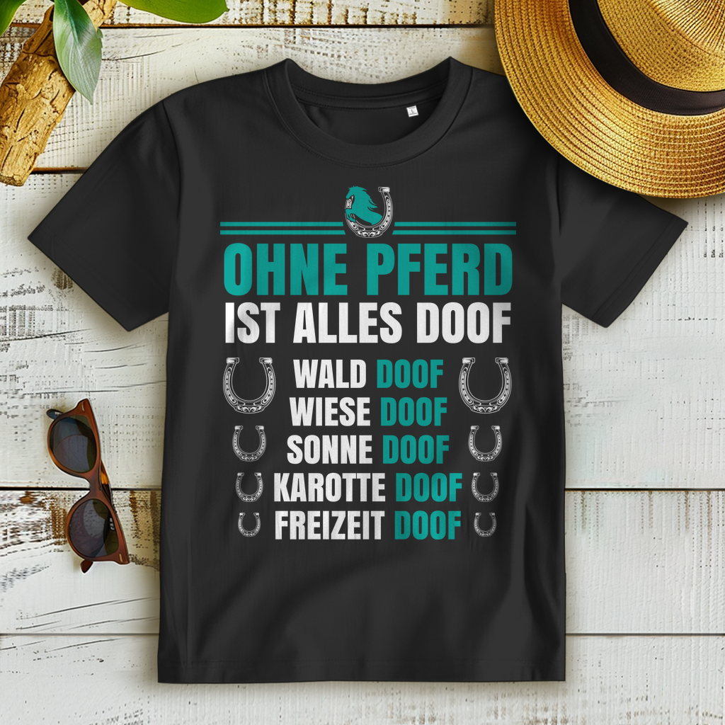 Stallmädchen Funshirt – Ohne Pferd ist alles doof – Geschenk für Reiterin