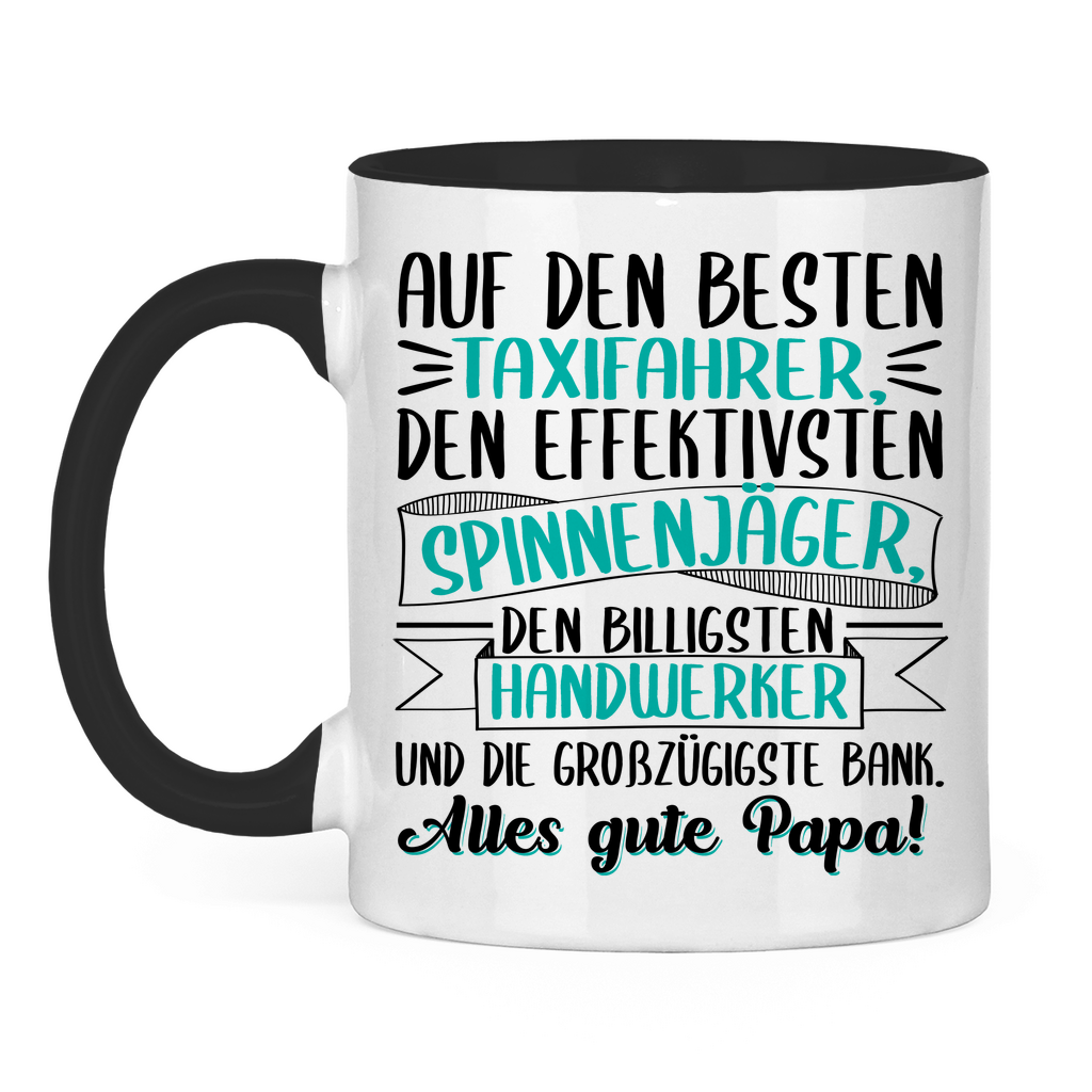 Auf den besten. Alles gute Papa! - Tasse zweifarbig Black