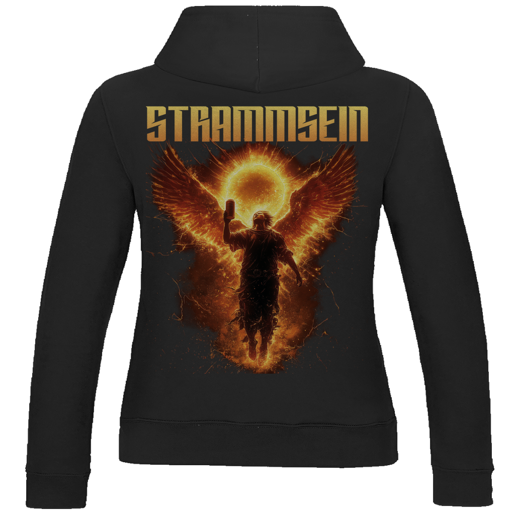 Strammsein Du Ich Wir Bier - Damen Hoodie Jet Black