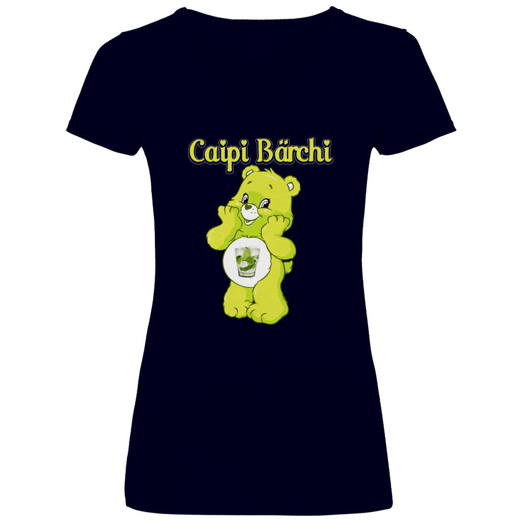 Caipi Bärchi - Glücksbärchi - V-Neck Damenshirt Deep Navy