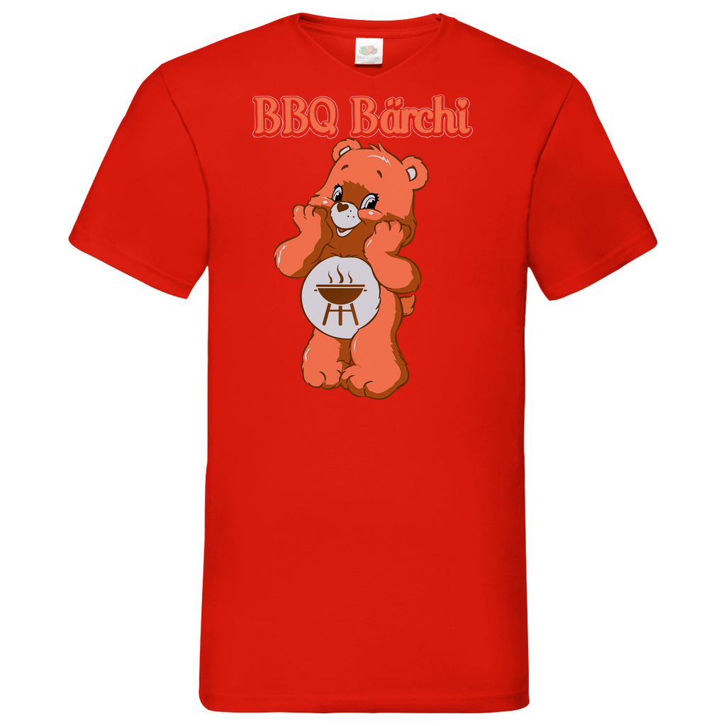 BBQ Bärchi - Glücksbärchi - Herren V-Neck Shirt Red