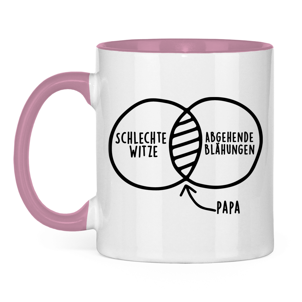 Papa schlechte Witze abgehende Blähungen - Tasse zweifarbig Pink