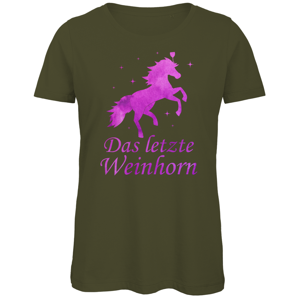 Das letzte Weinhorn - Prinzessin Aquarell - Damen Premium Bio T-Shirt Khaki