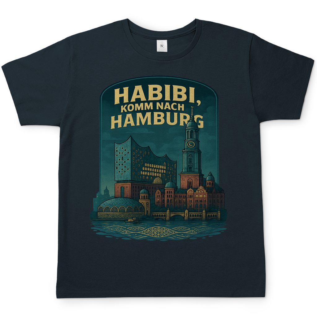 Habibi komm nach Hamburg - Herren T-Shirt Dark Grey Solid
