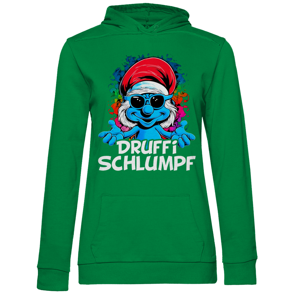 Druffi Schlumpf Grafik - Damen Hoodie Kelly Green