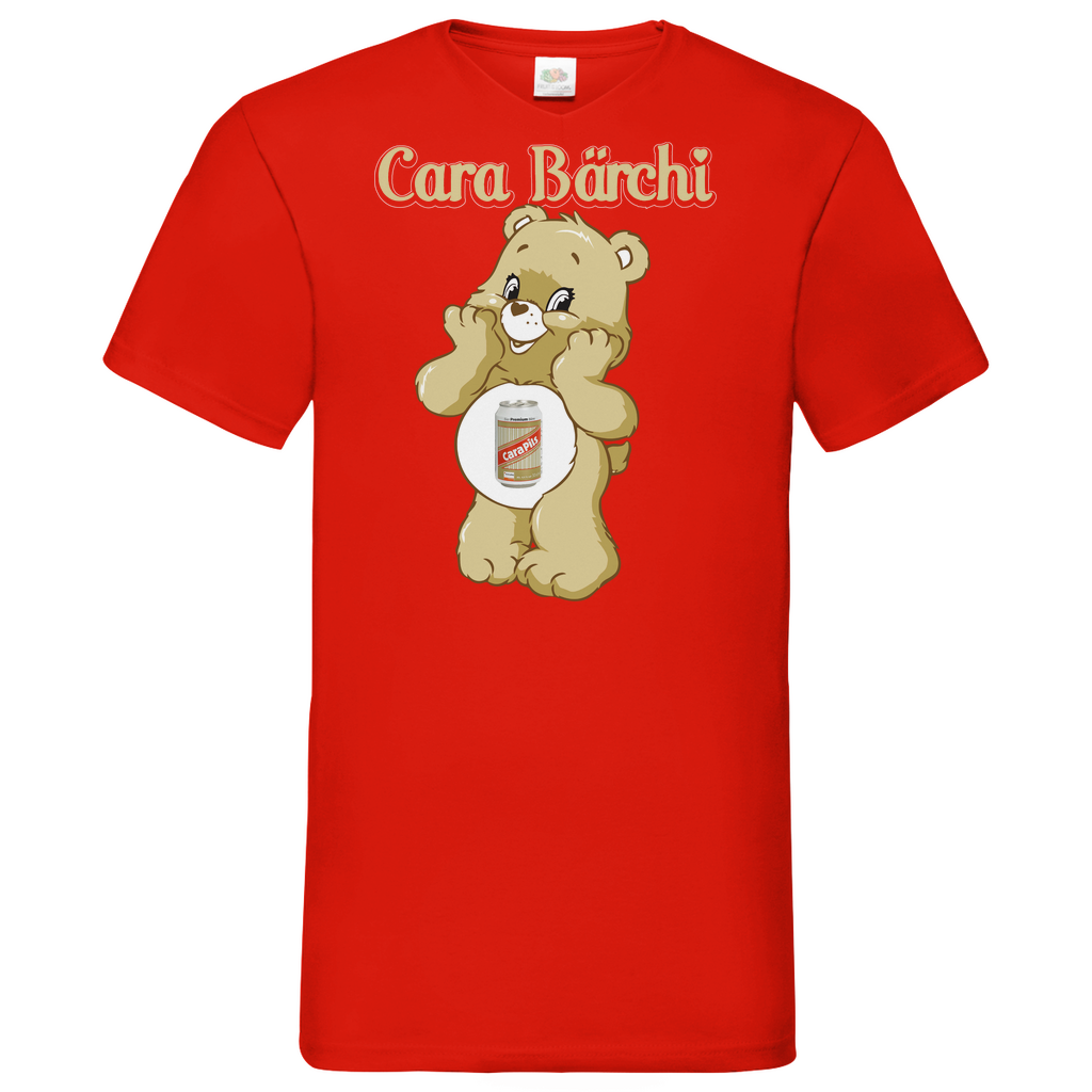 Cara Bärchi - Glücksbärchi - Herren V-Neck Shirt Red