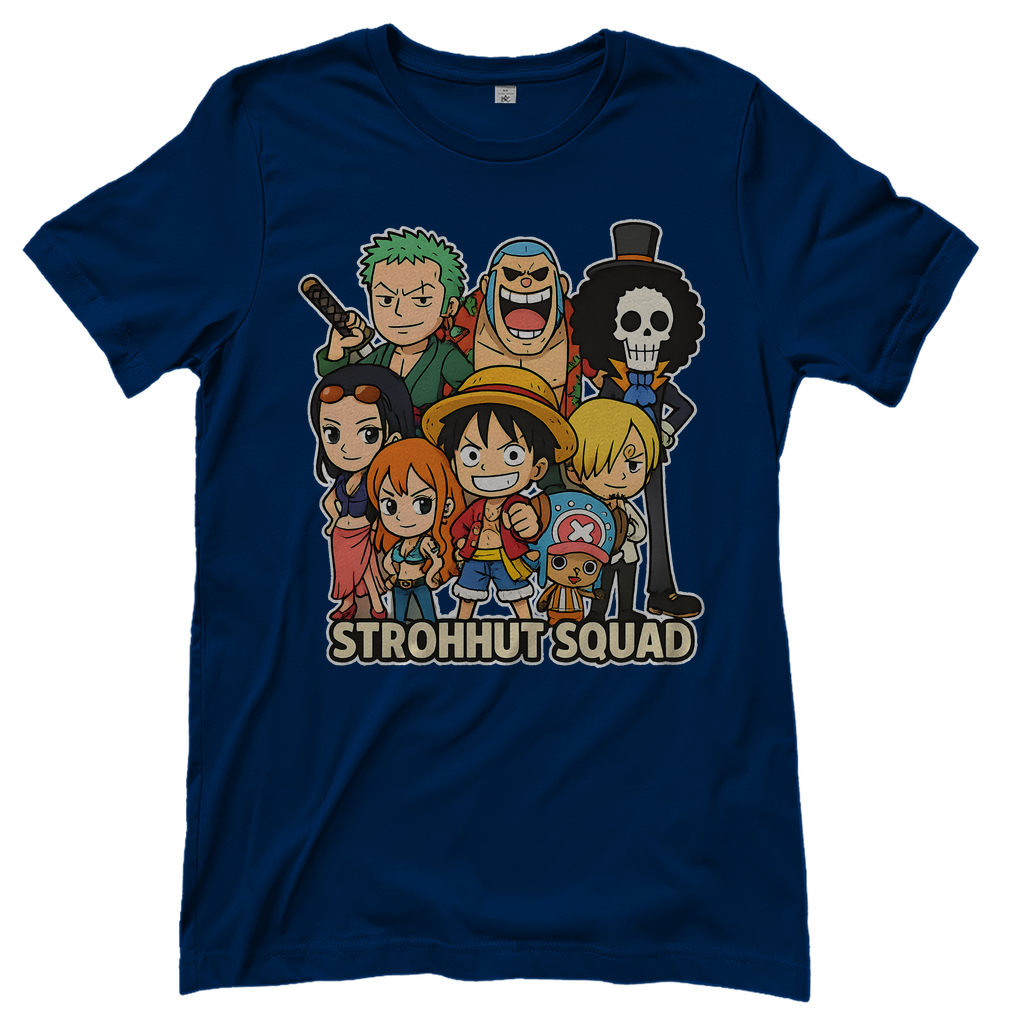 One Piece Strohhut Squad - Damen T-Shirt Navy