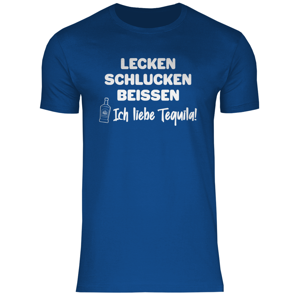 Lecken Schlucken Beissen ich liebe Tequila - Herren Shirt Royal Blue