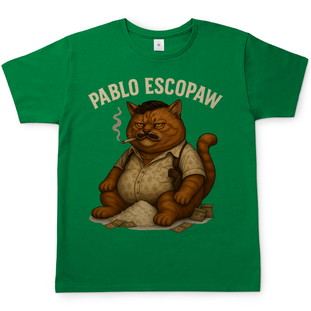 Pablo Escopaw Katze Mafia Escobar - Herren T-Shirt Kelly Green