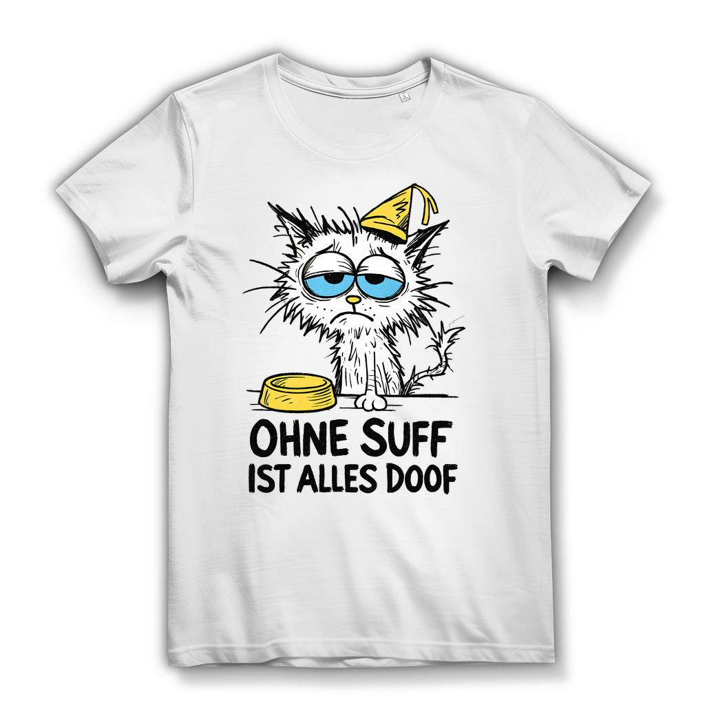 Suffkatze ohne Suff ist alles Doof - Damen Premium Bio T-Shirt White