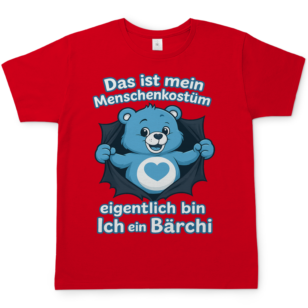 Herren T-Shirt Menschenkostüm eigentlich bin ich ein Bärchi Red