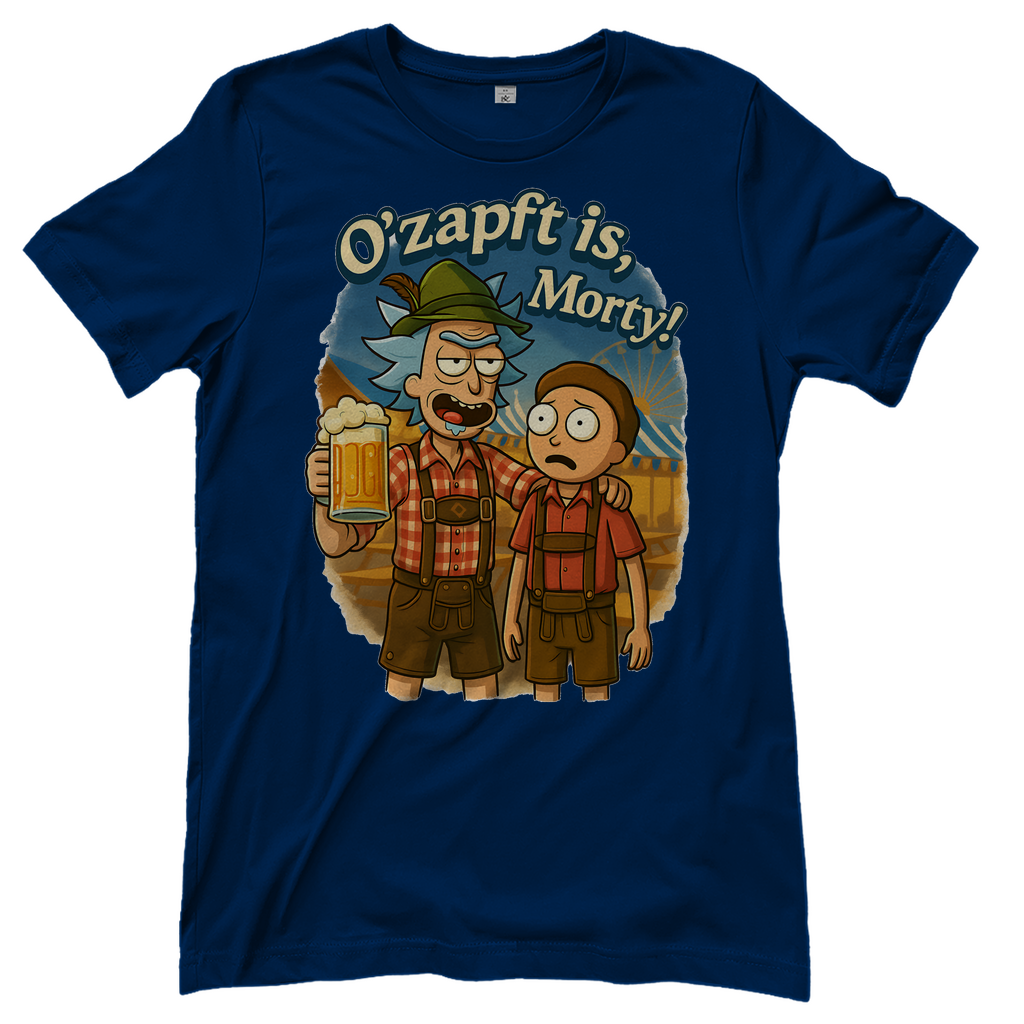 O´Zapft is Morty! Rick & Morty Oktoberfest Bier - Damen T-Shirt Navy