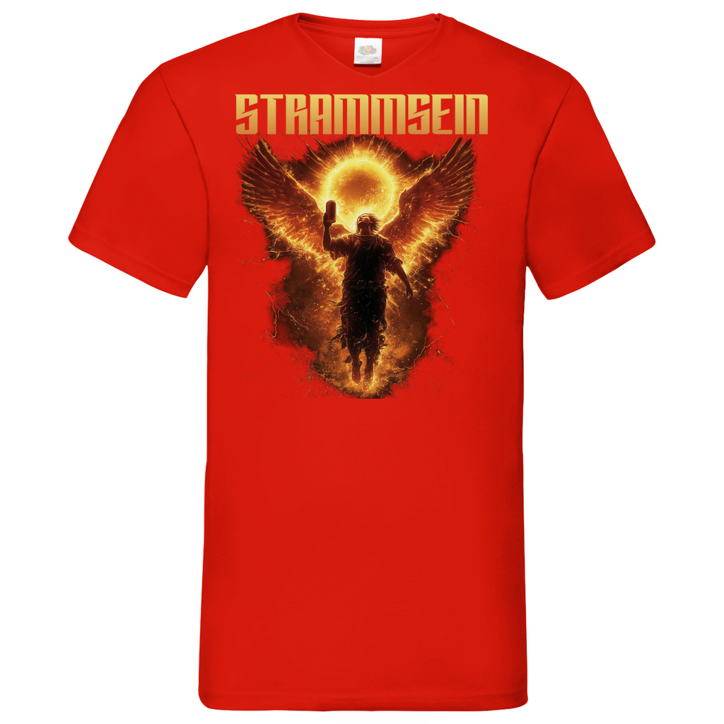 Strammsein Du Ich Wir Bier - Herren V-Neck Shirt Red