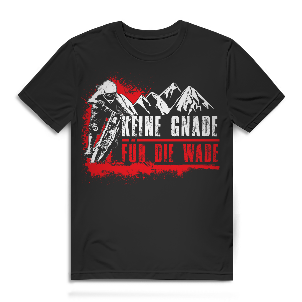 Herren T-Shirt Keine Gnade für die Wade - MTB Shirt Bio Baumwolle Black