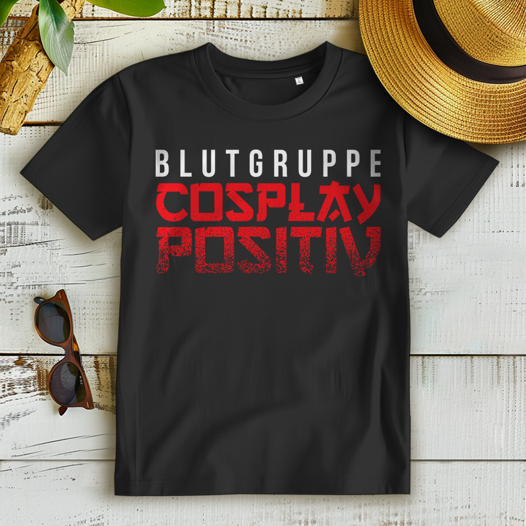 Cosplay Blutgruppe Positiv Shirt – Lustiges Anime T-Shirt für Nerd Girls