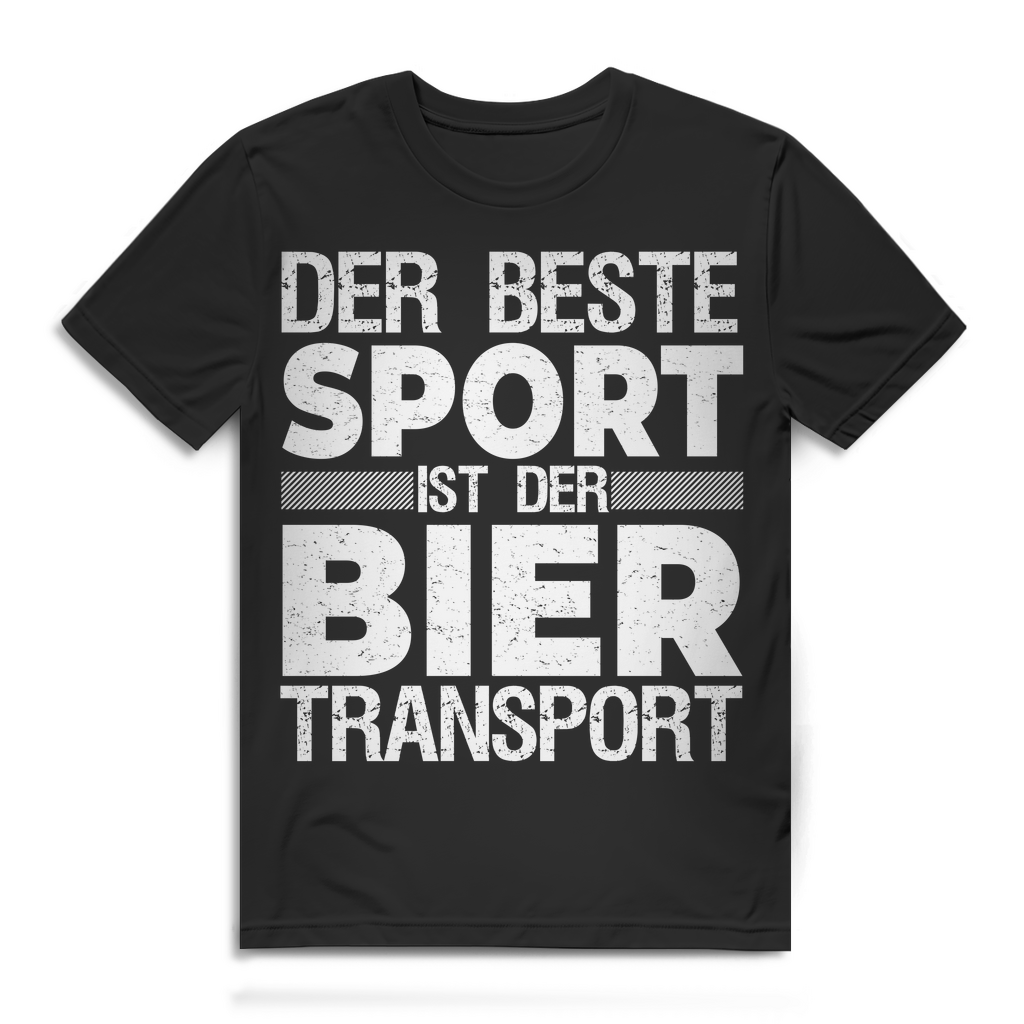 Lustiges Herren T Shirt Der beste Sport ist der Bier Transport Fun Bierfreunde Black