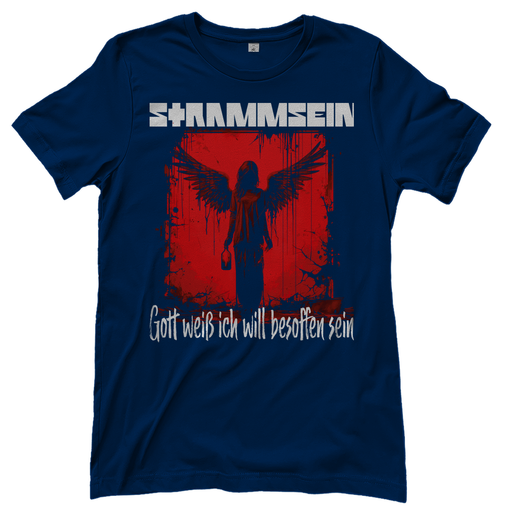 Strammsein Gott weiß ich will besoffen sein - Damenshirt Navy