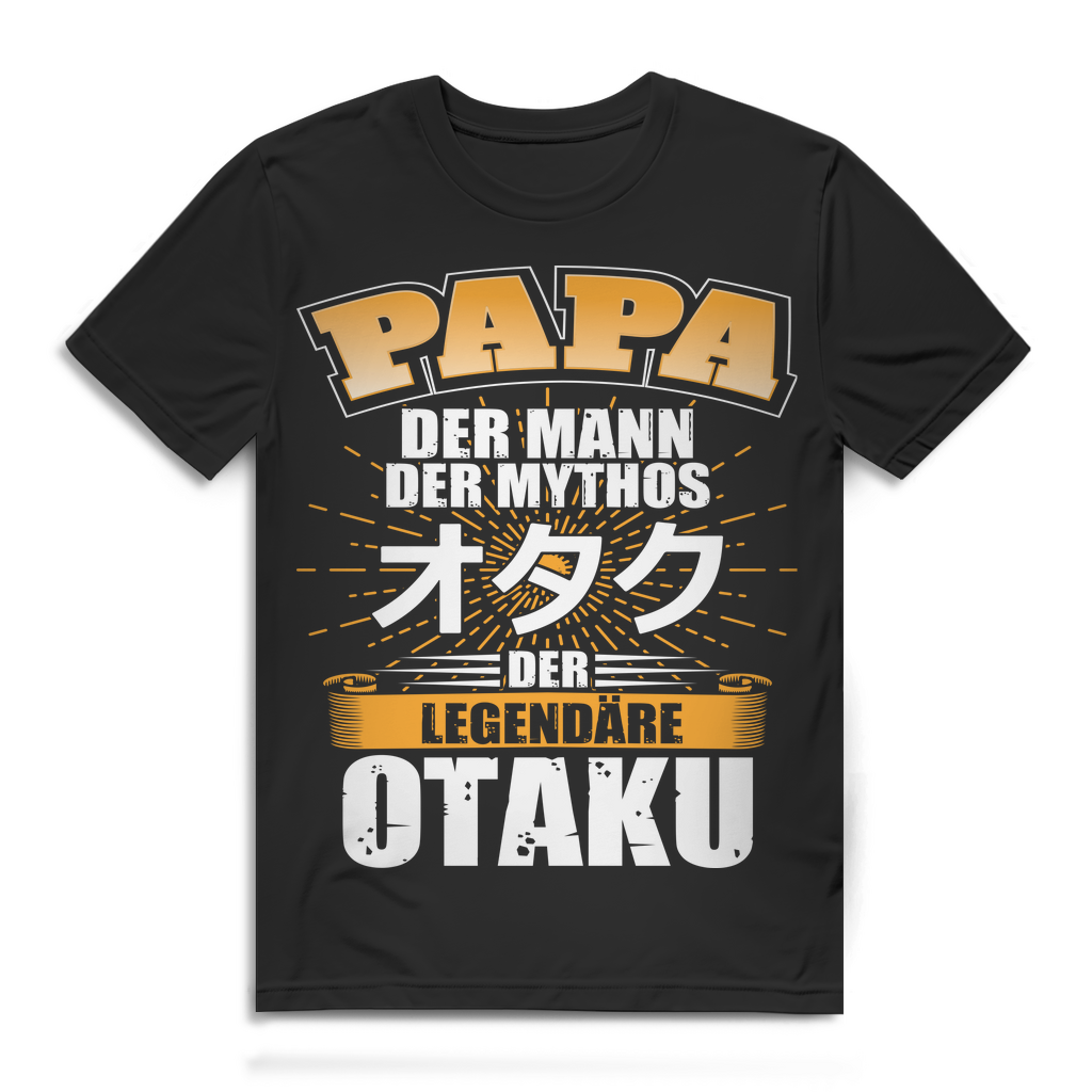 Herren T-Shirt Papa der Mann der Mythos der legendäre Otaku Black