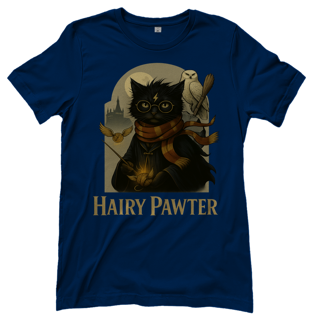 Hairy Pawter Harry Potter Katze - Damen T-Shirt Navy