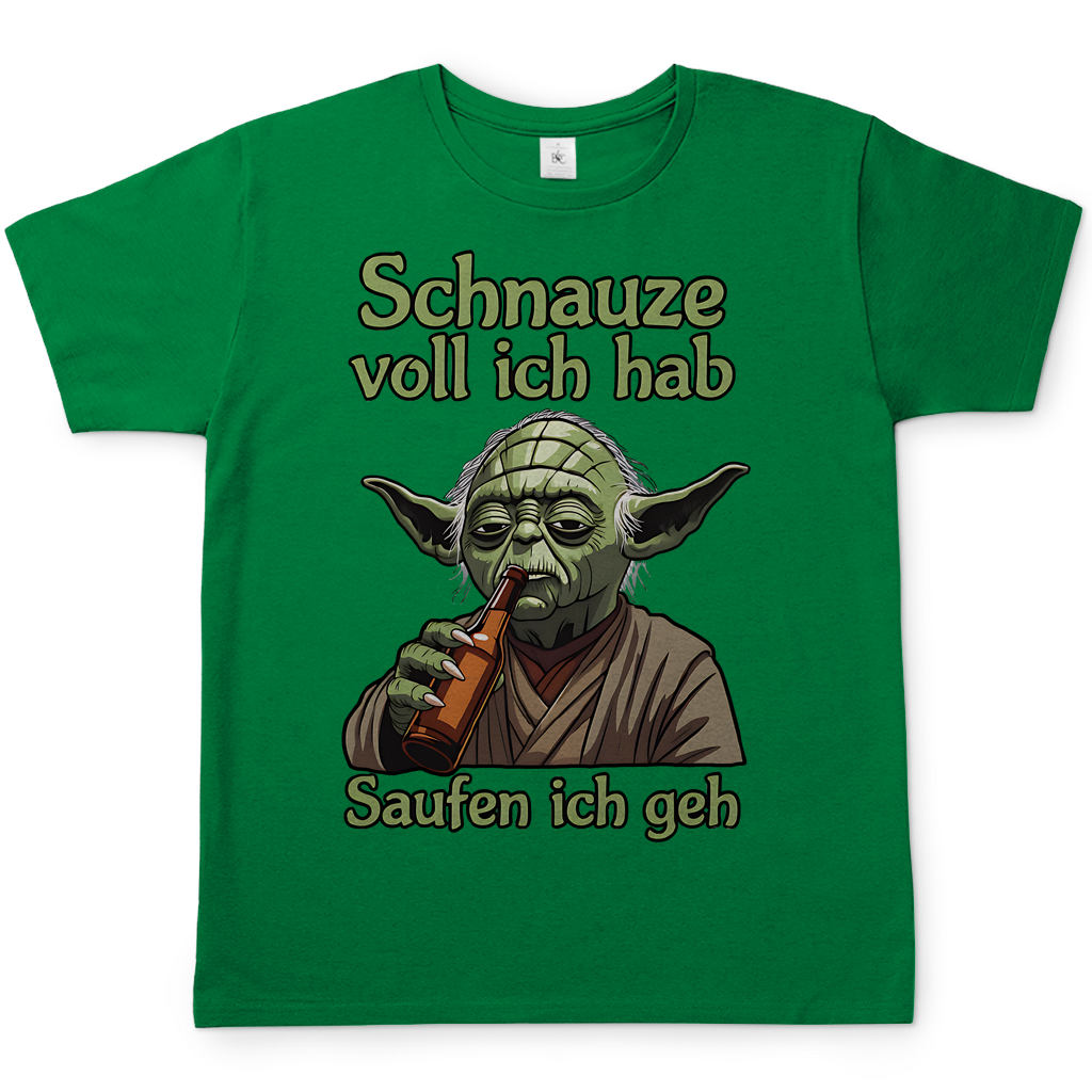 Herren T-Shirt Yoda Schnauze Voll Ich Hab Saufen Ich Geh Kelly Green