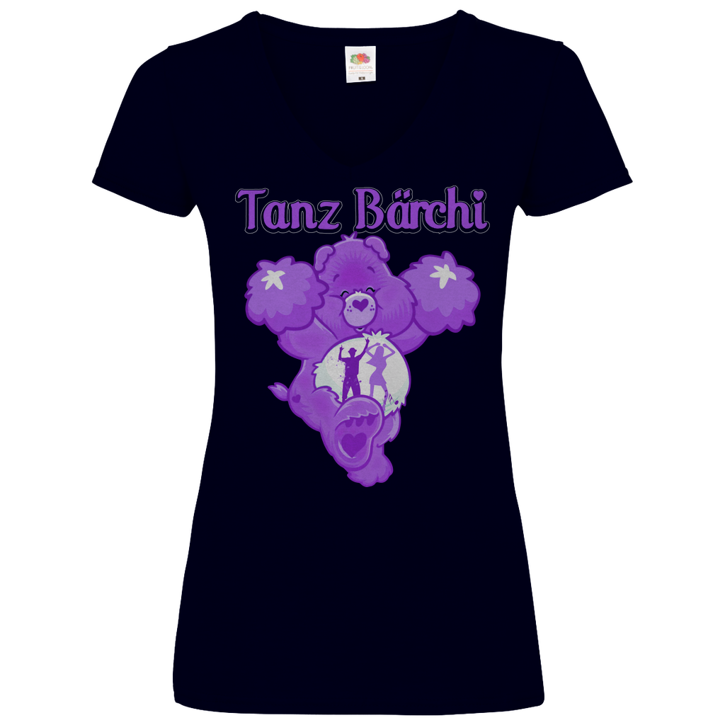 Tanz Bärchi - Glücksbärchi - V-Neck Damenshirt Deep Navy