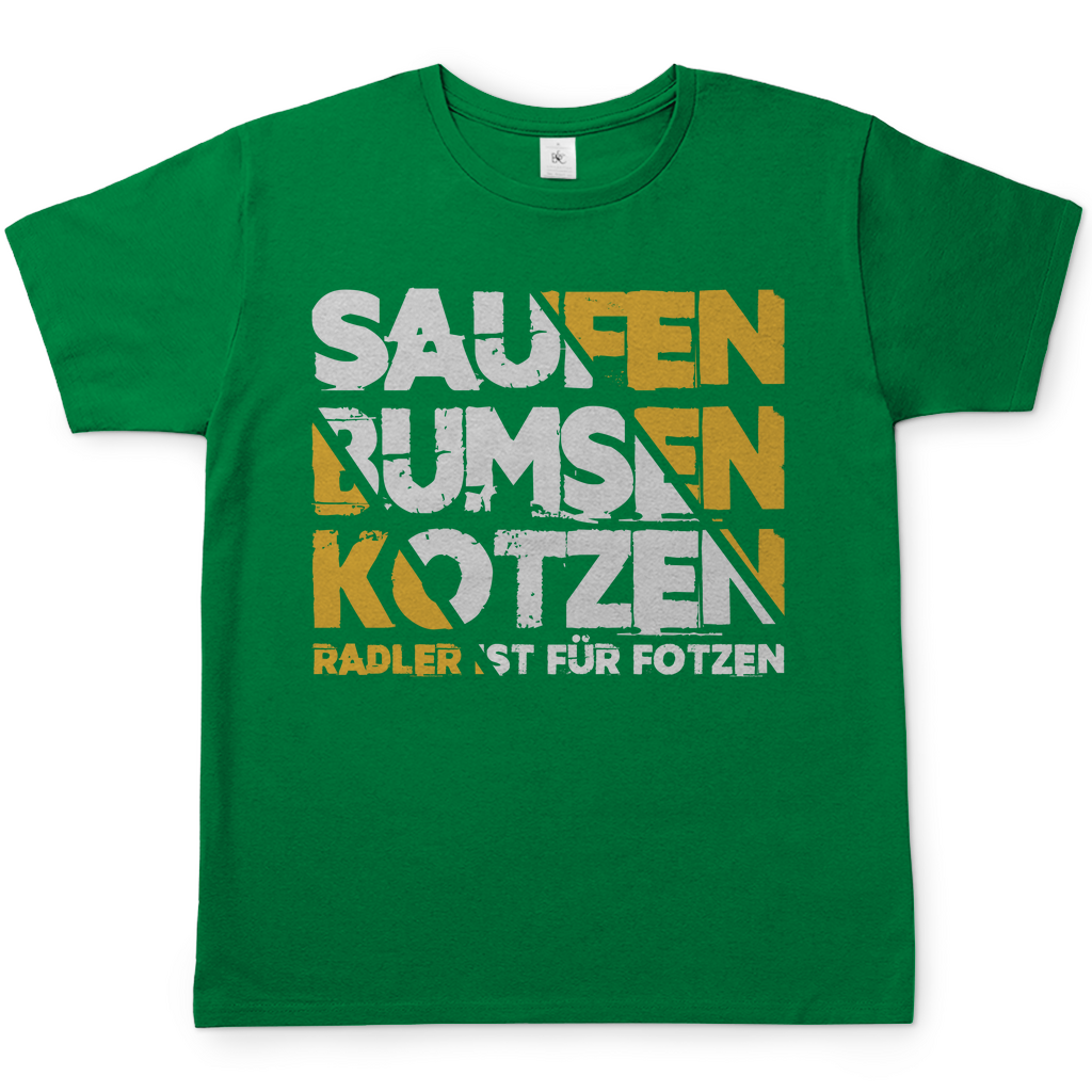 Saufen Bumsen Kotzen Radler ist für Fotzen - Herren T-Shirt Kelly Green