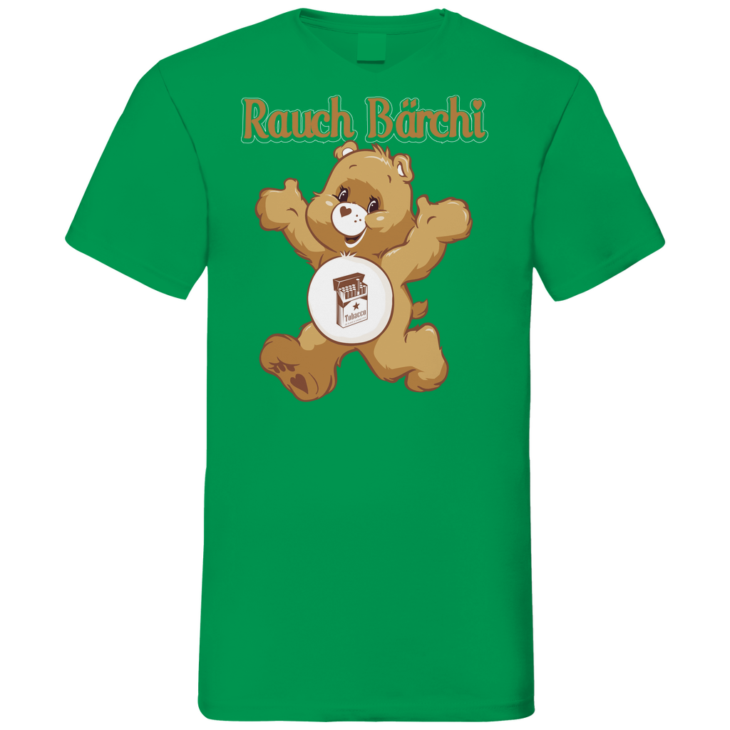 Rauch Bärchi - Glücksbärchi - Herren V-Neck Shirt Kelly Green