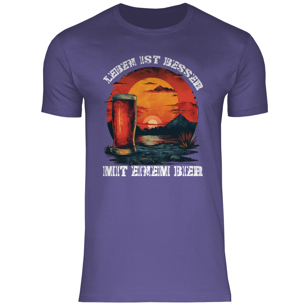 Leben ist besser mit einem Bier - Herren Shirt Millennial Lilac
