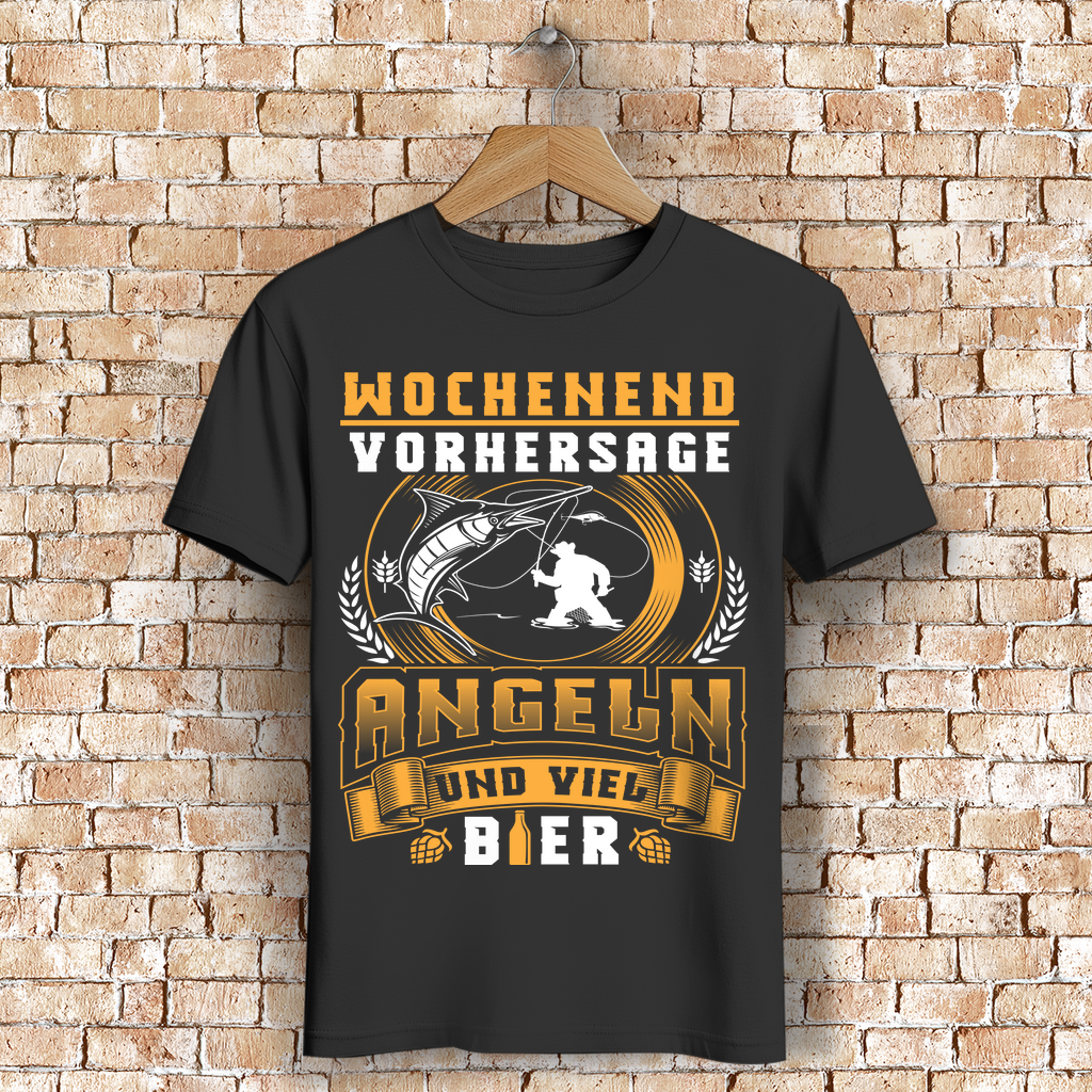 Wochenend Shirt Angler – Angeln und Bier Vorhersage T-Shirt Männer