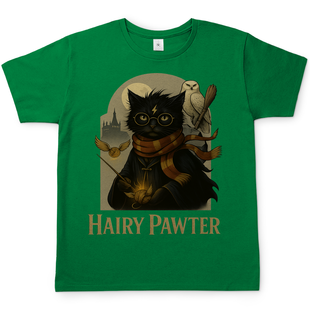 Hairy Pawter Harry Potter Katze - Herren T-Shirt Kelly Green