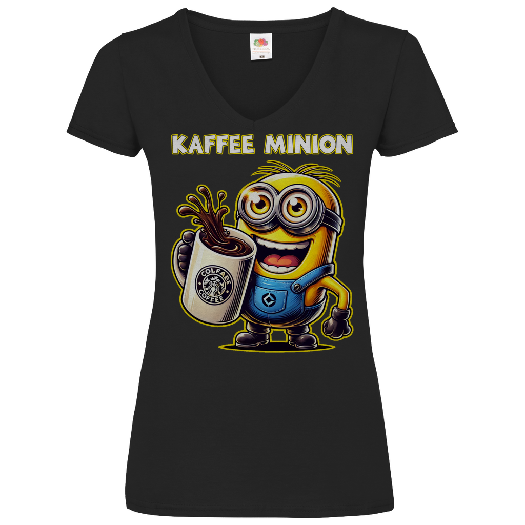Kaffee Minion - V-Neck Damenshirt
