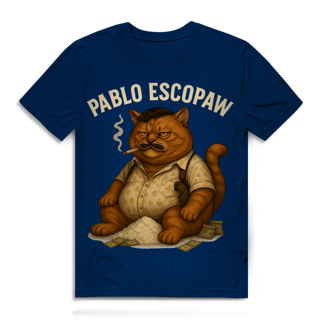 Pablo Escopaw Katze Mafia Escobar - Herren Premium Bio T-Shirt Navy