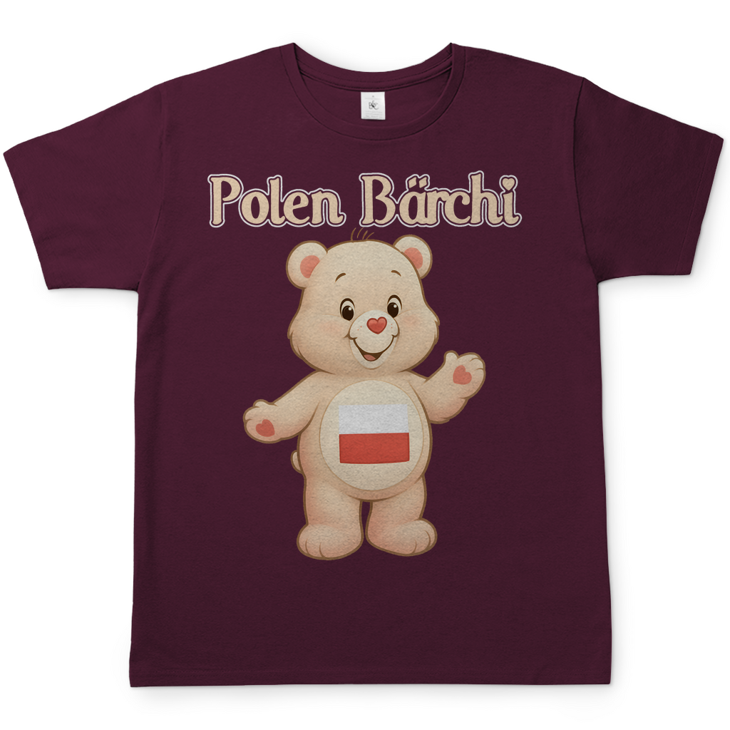 Polen Bärchi - Glücksbärchi - Herren T-Shirt Burgundy