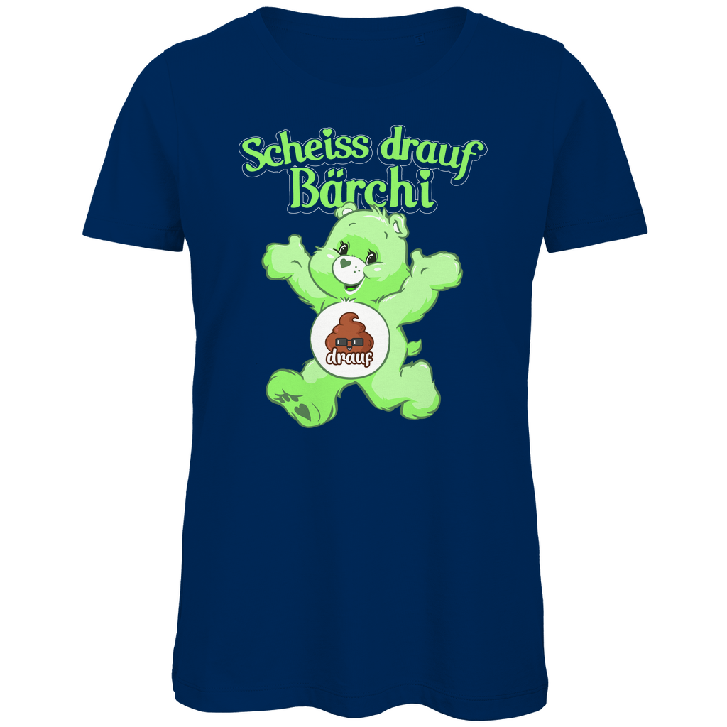 Scheiss drauf Bärchi - Glücksbärchi - Damen Premium Bio T-Shirt Navy