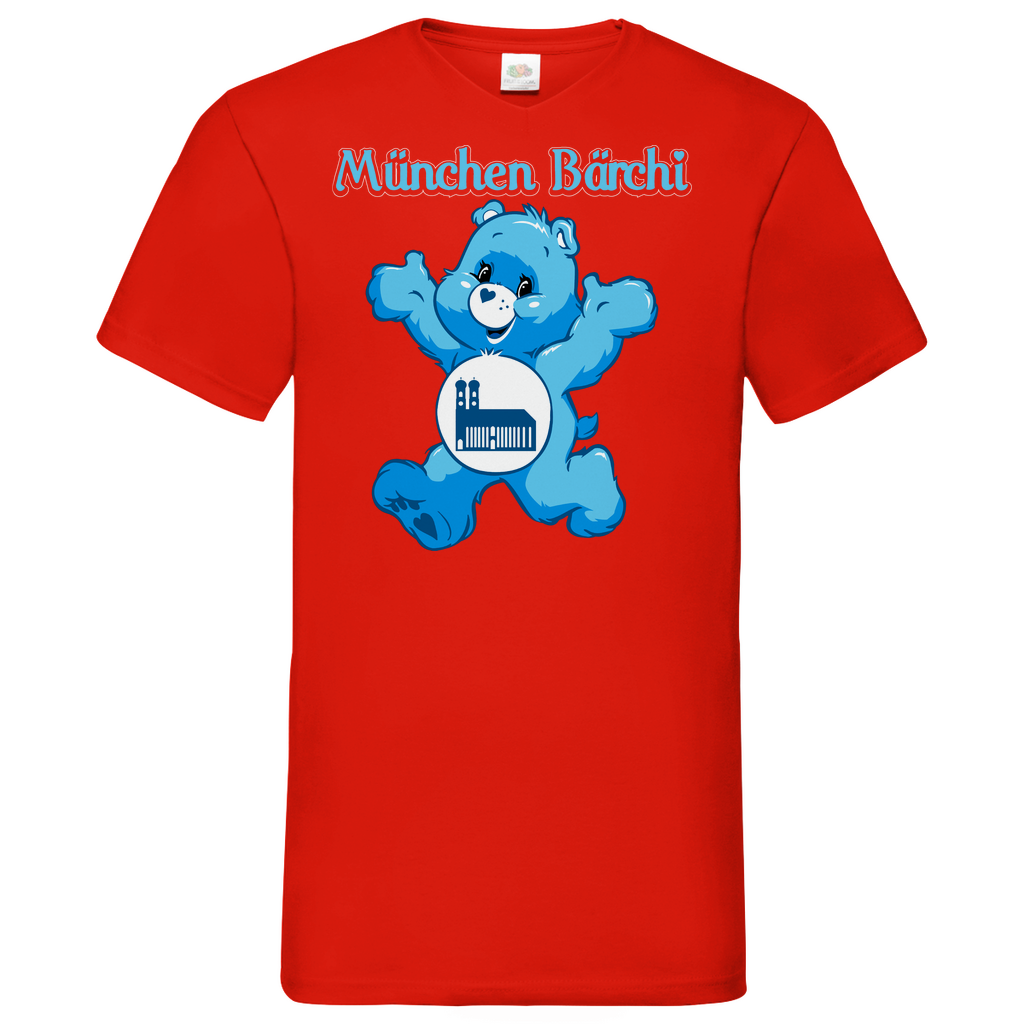 München Bärchi - Glücksbärchi - Herren V-Neck Shirt Red