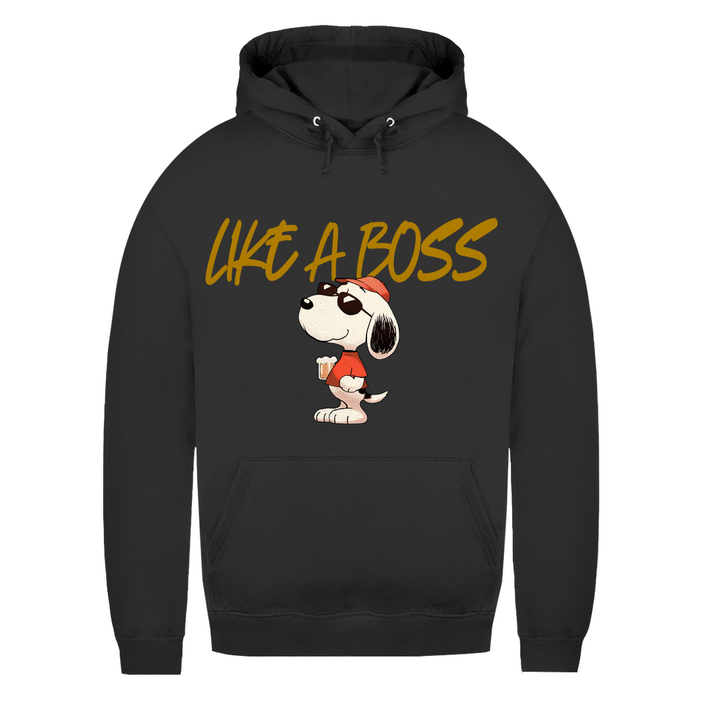 Peanuts Snoopy mit Bier Like a Boss - Damen Hoodie Jet Black