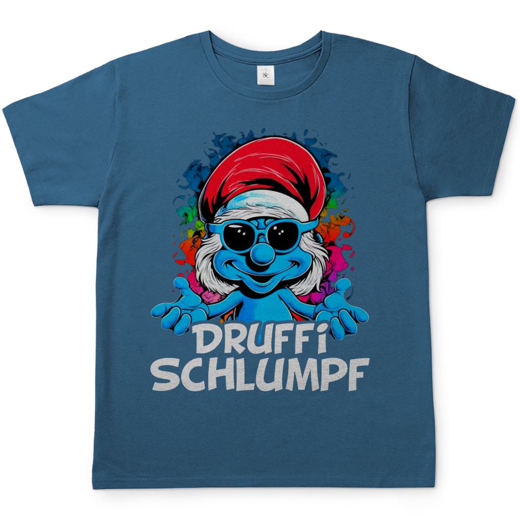 Druffi Schlumpf Grafik - Herren Shirt Stone Blue