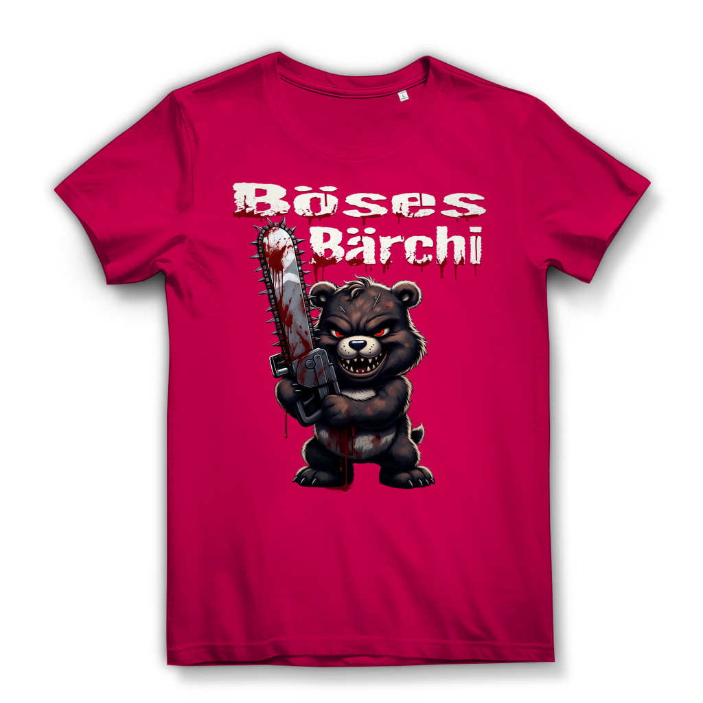 Böses Bärchi Kettensäge Damen Premium Bio T-Shirt Fuchsia