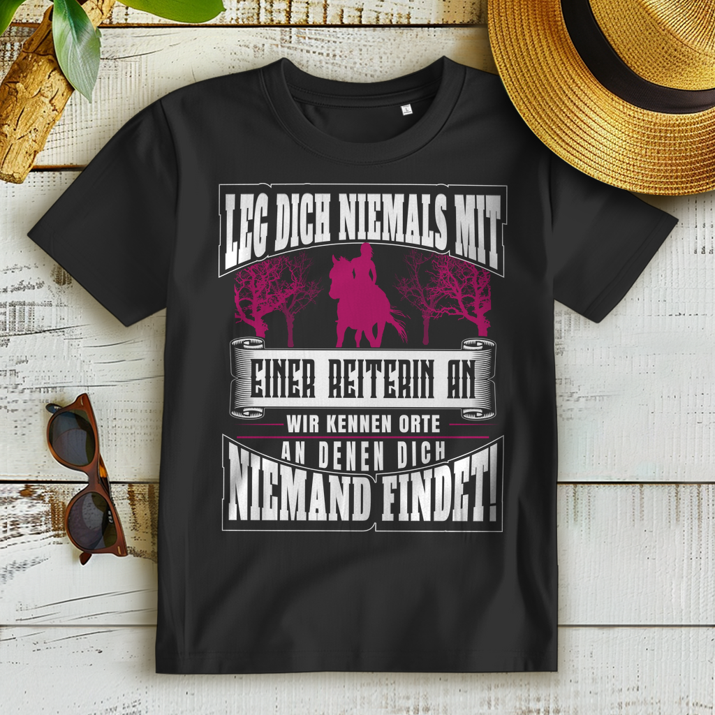 Reiterin Spruch Shirt – Freches Pferdemädchen T-Shirt – Bio Baumwolle Damen