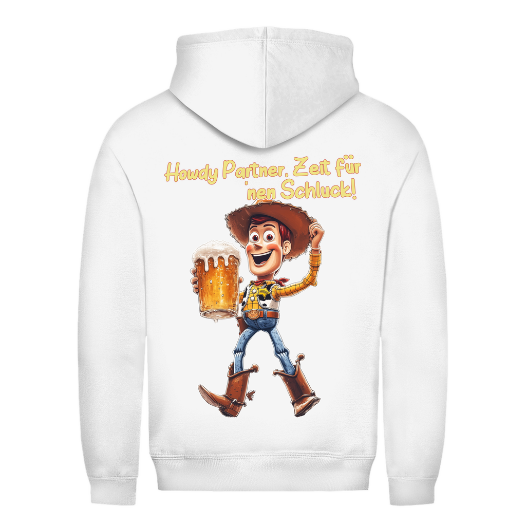 Howdy Partner Zeit für nen Schluck - Woody Toy Story - Damen Hoodie Arctic White