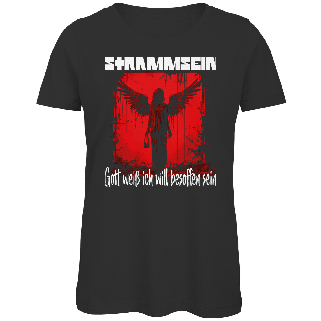 Strammsein Gott weiß ich will besoffen sein - Damen Premium Bio T-Shirt Black