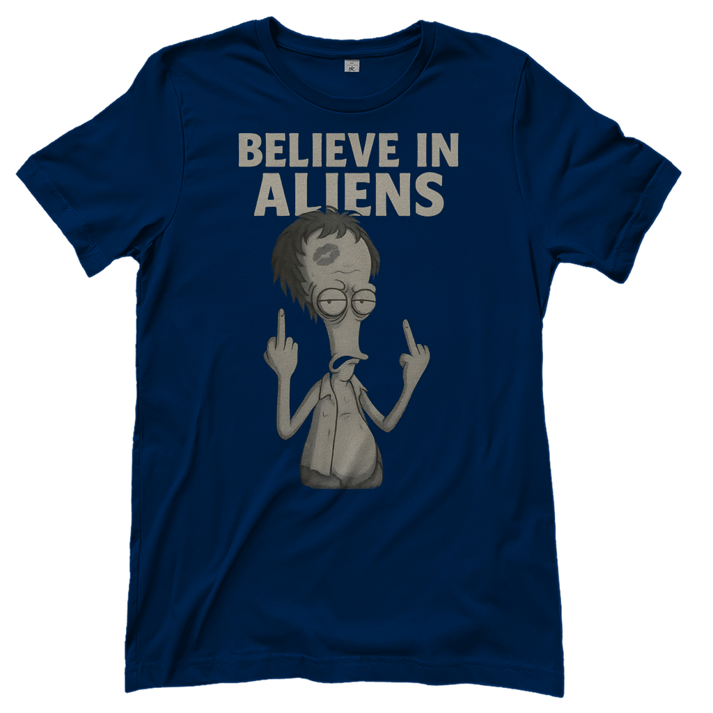 Roger Smith American Dad Believe in Aliens - Damen T-Shirt Navy