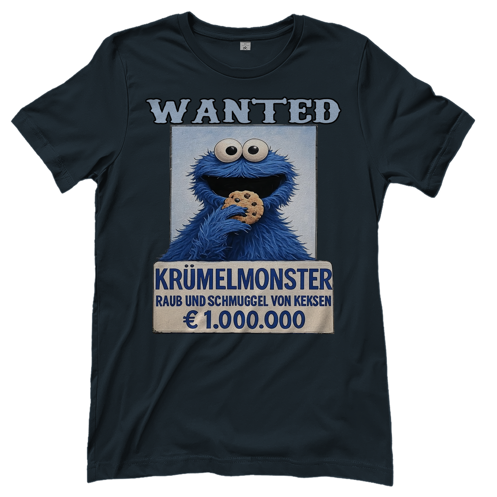 Wanted Krümelmonster Raub und Schmuggel von Keksen - Damen T-Shirt Dark Grey Solid