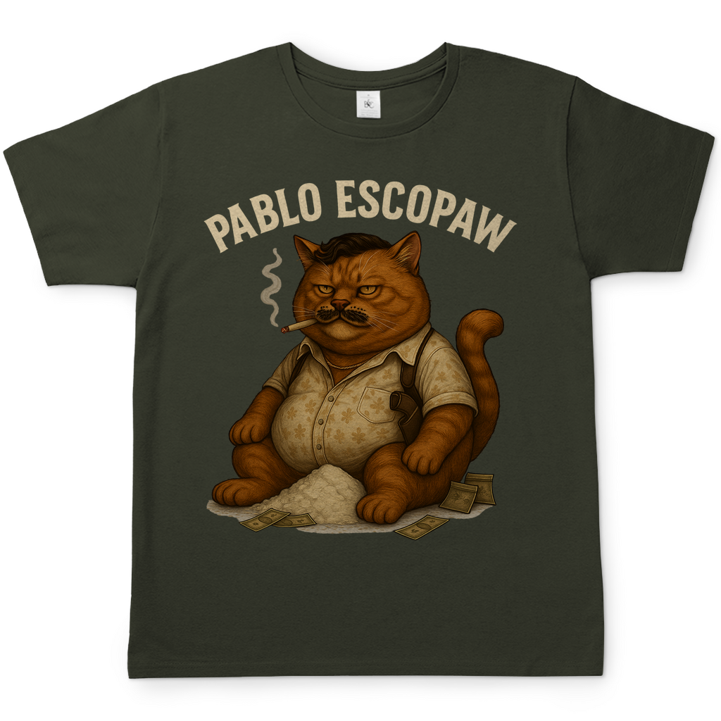 Pablo Escopaw Katze Mafia Escobar - Herren T-Shirt Urban Khaki