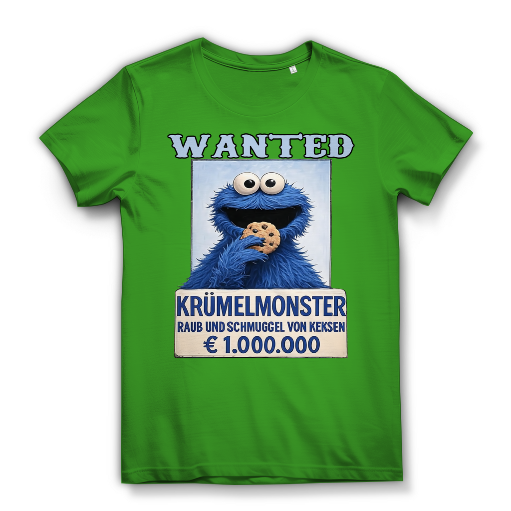 Wanted Krümelmonster Raub und Schmuggel von Keksen - Damen Premium Bio T-Shirt Real Green